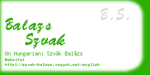balazs szvak business card