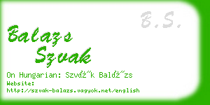 balazs szvak business card
